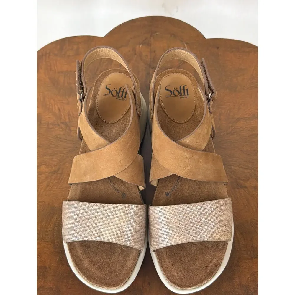 NIB Sofft Charday Walking Comfort Sandal Pinecone - Tan Combo # 0575 SZ 11